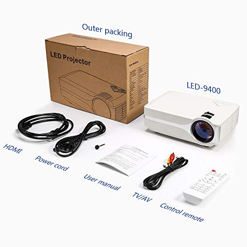 Universal Mini Projector, Multimedia Home Theater Video Projector with +21% Brightness 50,000 Hours Support HDMI VGA USB AV SD Laptop/iPad Smartphone Xbox for Movie Game Party(2018 Upgraded) (White) - Thumbnail 7