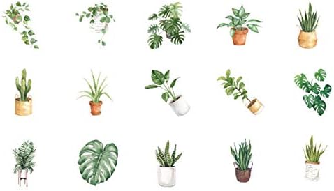 Kamizuki シール 緑の生活 葉 植物 鉢植え 手帳シール スッテカー Diy 手作り アルバム 45枚 ダイアリー 可愛い 日記 家計簿 カレンダー オシャレ 小さいシール ショップ
