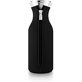 EVA SOLO | Fridge Carafe 34oz Woven | For Hot & Cold Drinks | Dishwasher-safe Borosilicate Glass | Stainless steel & Silicone Pouring Lip | Danish Design, Functionality & Quality | Black