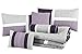 Chezmoi Collection 7-Piece Quilted Patchwork Comforter Set, Queen, Lavender Purple