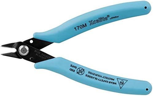 Xcelite 170M General Purpose Shearcutter, Diagonal, Flush Jaw, 5" Length, 3/4" Jaw length, Blue Grip