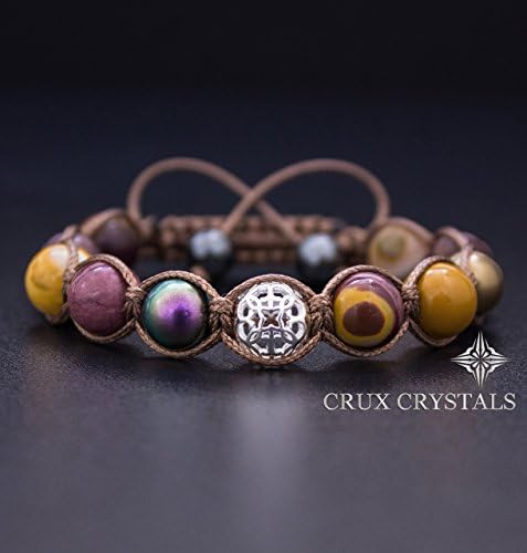 Pastella, Fall Earthy Bracelet, Women's Mookaite Bracelet, Gemstone Wrap Bracelet, Swarovski Pearls, Stack Bohemian Jewelry, Crux Crystals