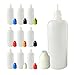 510 Central 60mL LDPE Plastic Thin Tip Dropper Bottles (10 Pack, Multi Color Caps)