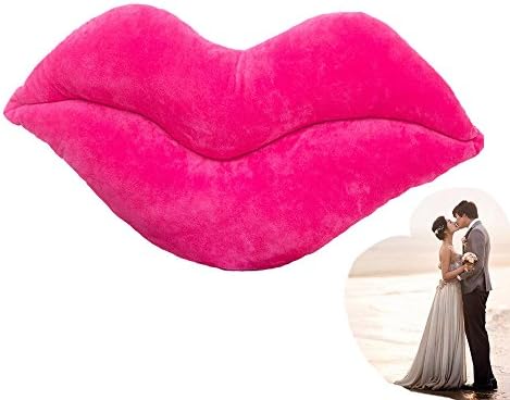 Kissmee Gorgeous Lip Shape Plush Pillow Perfect Gift for Valentine's Day (80cm, Pink)