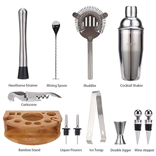 Cocktail-Shaker Bar-Werkzeug-Set, Edelstahl-Barkeeper-Set, Cocktail-Mixer mit Martini-Cobbler-Shaker, Boston-Shaker… – Bild 3