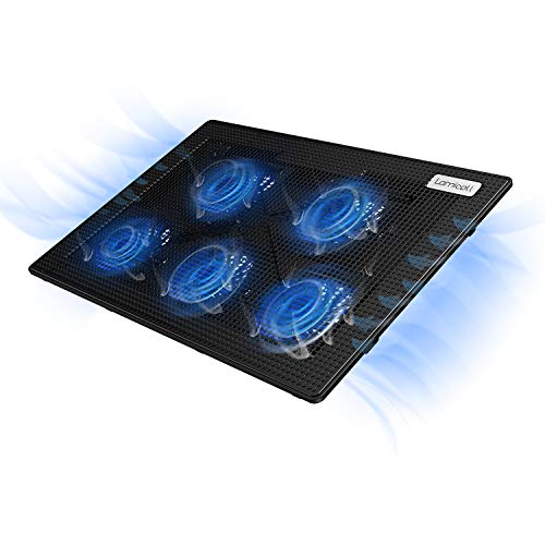Laptop Cooling Pad, Lamicall Laptop Cooler : Portable Slim Laptop Cooling Stand Holder Riser with 5 Fans Compatible with MacBook Air Pro Dell XPS HP Alienware Samsung Laptop Notebooks Up to 15.6 Inch