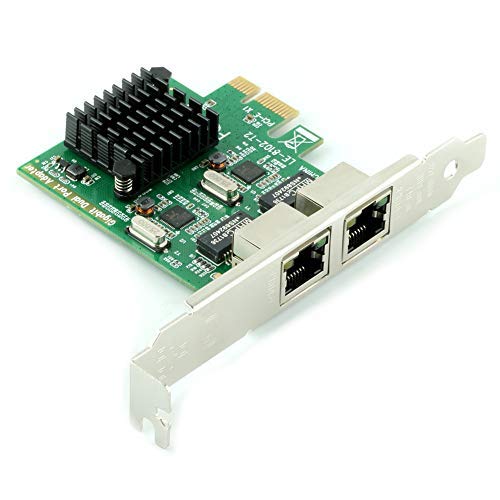 Ubit Gigabit LAN,Gigabit Ethernet PCI Express PCI-E Network Controller Card,10/100/1000mbps,Dual Port PCIE Server Network Interface Card, LAN Adapter Converter for Desktop PC(RJ45x2)