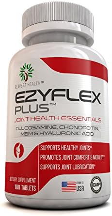 Joint Health Essentials - Glucosamine Chondroitin MSM &amp; 50mg Per Serving of Hyaluronic Acid. 180 Tablets. Supports Healthy Joints. Promotes Flexibility, Mobility, Joint Lubrication &amp; Comfort.