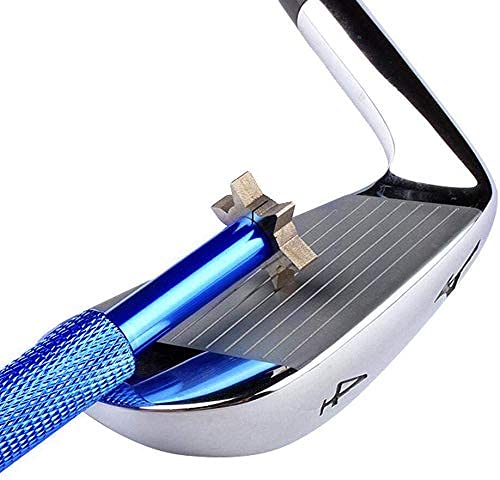 MamimamiH Golf Club Groove Sharpener and Cleaner Tool with 6 Heads (Blue)