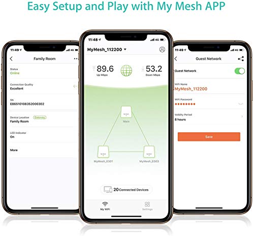 Meshforce M1 Mesh WiFi System - 1st Generation (3 Pack), Dual Band AC1200 Router Replacement Seamless and High Performance WiFi Coverage