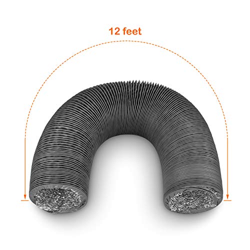 4 inch Vent Duct Hose 12 feet Long, CBTONE Flexible 4Layers Aluminum