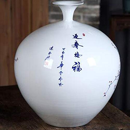 Home Living Room vase Decoration Hand-Painted Blue and White Porcelain vase Decoration Ceramic Flower vase vase Study Table vase Decoration