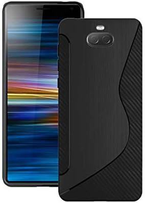 Case Compatible With Xperia 10 Plus Black S-Line Silicone Gel Skin Tough Shockproof Phone Cover