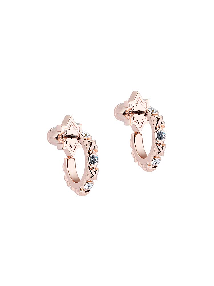 All We Are Bozena Mini Star Crystal Hoop Earring (Rose Gold Tone/Crystal)