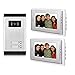AMOCAM 2 Units Apartment Video Intercom System, 7 Inch Monitor Wired Video Doorbell Door Phone Kits, Indoor Outdoor IR Camera, Monitoring, Unlock, 2 Way Intercom for Home Apartment