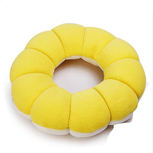 Aommos Small Plush Donuts Neck Body Support Nap Pillow,Seat Cushion for Adult and Kids,Office,Travel (Yellow)