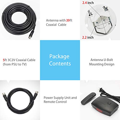 5 TV+Antenna+Pre+Assembled+Motorized+Amplified