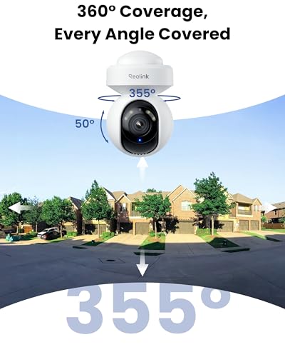 REOLINK 4K Outdoor Security Camera, PTZ Camera for Home Security, Wi-Fi 6 New Technology, Motion Tracking Person/Vehicle/Pet Detection, 3X Optical Zoom, Motion Spotlight, Local Storage, E1 Outdoor Pro