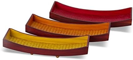 SOSPL Bamboo Organic Handicraft Fruit Tray (Multicolour) - Set of 3