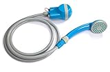 Human Creations ShowerEase Rechargeable Portable Shower w/ Valve Switch on Showerhead, 2200mAh (Aqua Blue) - ideal for indoor or outdoor use
