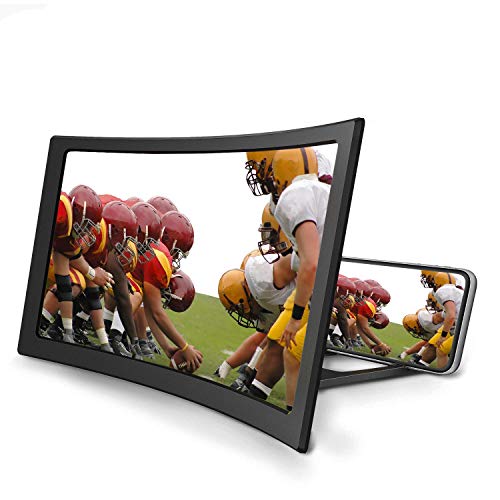 Screen-Magnifier-for-Cell-PhoneCurve-Screen-Magnifier-Phone-Accessories-with-Foldable-Phone-Stand-12-HD-Mobile-Phone-Projector-for-Movies-and-Videos-Phone-Accessories-Gadgets-Tech-Gifts-for-Men