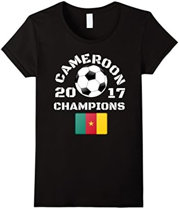 Womens Cameroon Soccer Jersey Africa Champions Gift T-Shirt Medium Black