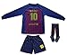 Da Games Youth Sportswear Barcelona Messi 10 Kids Home Soccer Long Sleeve Jersey/Shorts Football Socks Set
