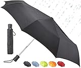 Lewis N. Clark Compact & Lightweight Travel Umbrella Opens & Closes Automatically, Black, One Size