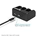 CoolShow Replacement Battery (2-Pack) for Gopro Hero 6 / Hero 5 Black with 3-Channel Battery Charger (USB-C Charging Supported),Compatible with Firmware v02.51,v02.00, v01.57 and v01.55