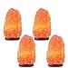 Sunco Lighting 4 Pack Crystal Salt Lamp, 5-10 lbs, Natural Himalayan Salt, Hand Crafted, Rose Wood Base, Dimmable, Warm Amber Glow
