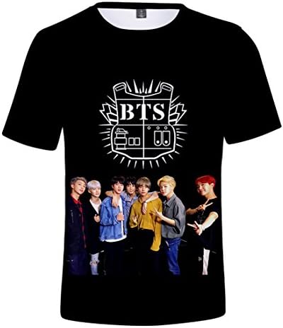 EmilyLe Girls' Kpop BTS Member Portrait T-Shirt Bangtan Boys Jin Suga J-Hope RM Jimin V Jung Kook Summer Tops