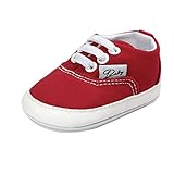 BENHERO Baby Boys Girls Canvas Toddler Sneaker Anti-slip First Walkers Candy Color Shoes 0-18 Months 12 Colors (13cm(12-18months), Red)