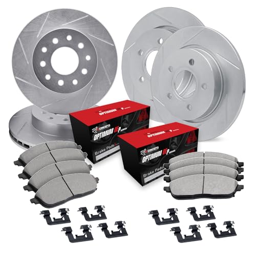 R1 Concepts Front and Rear Brake Kit Fits 2016-2017 Chrysler 200; 2014-2022 Jee…