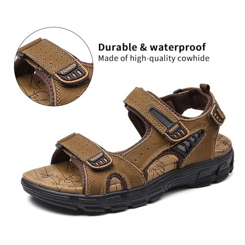 Gugifcto Men's Sandals for Trekking Hiking Sports Barefoot Leather Crabs 38-46 EU