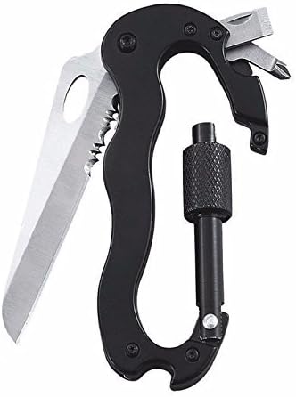 5 In 1 Aluminum Climbing Carabiner Hook Gear Multi Tool Survival Camping Hiking
