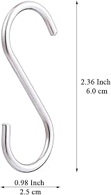 Evanda 30 Pack S Hooks Stainless Steel Heavy Duty Kitchen Bathroom Outdoor view 2