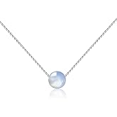 Nearawing Crystal Pendant Necklace 925 Sterling Silver Chain Necklace Adjustable Healing Crystal Necklace For Women