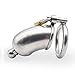 Raycity Stainless Steel Long Chastity Cage Device w/Urethral Tube for Male (45mm Ring)