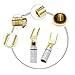 CERRXIAN Gold Plated 45 Degree Y Speaker Spade Connectors Fork Terminal Screw Locking Plug for DIY Speaker Wire,Insulated Connector Electrical Crimp Terminal (4pcs)