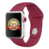 Apple Watch Band 38mm,Fendy Soft Silicone iWatch Sport Band for Apple Watch Series 3, Series 2,Series 1,Sport & Edition,Rose Red