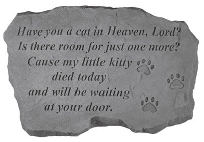 KayBerry Garden Accent Pet Memorial Stone Have you a cat in Heaven 94820