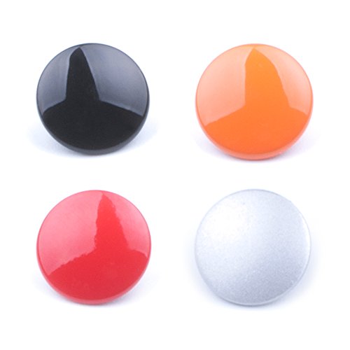 (4 Pack)VKO Soft Metal Release Button Compatible for Fujifilm X-T3 X100F X-T20 X-PRO2 XPRO-1 X20 X30 X100 X100T X100S X-E2 X-E2S X-T10 X-T2 Camera Black Red Silver Orange (10mm Convex Surface)