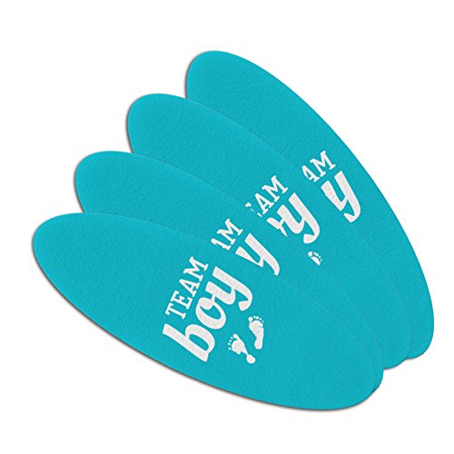 Team Boy Baby Blue Footprints Double-Sided Oval Nail File Emery Board Set 4 Pack