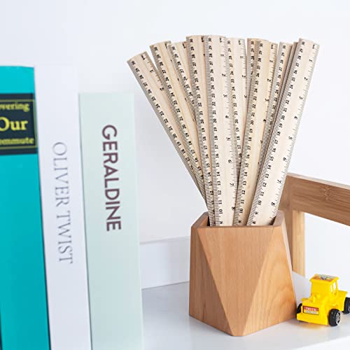 Koogel Wooden Rulers, 36 PCS 2 Scales 30cm & 12 Inches Straight Rulers for Office Home Math Science Class School Supplies Teaching Materials Drafting Tools Kits