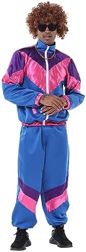 Cheffery Disfraz Años 80 Hombre – Conjunto De 13 Piezas Con Chaqueta, Pantalón, Gorro Y Accesorios Retro Para Fiestas De Disco, Hip Hop Y Carnaval