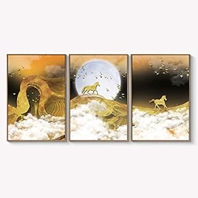Framed Canvas Wall Art for Living Room, Bedroom Abstract Landscape Dream Place Canvas Prints for Home Decoration Ready to Hanging - 16"x24"x3 Panels
