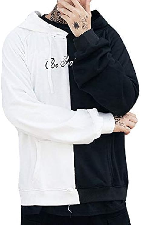 color block smile face hoodie