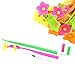 SunAngel Cute Cartoon Silicone Flower Pens + Green Grass-blade Ballpoint Silicon Grass Pen, 0.38mm Black Ink, Pack of 24, Random Color