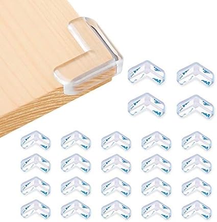 Amazon Aosntek コーナークッション 24個セット コーナーガード 角用 透明 二重構造 コーナープロテクター テーブルガード 利用簡単 3m両面テープ貼り付き 強い粘着力 ベビーガード 赤ちゃん 子供 高齢者のケガ防止 子供守り 保育園 戸棚 安全対策 地震対策 戸棚 家具