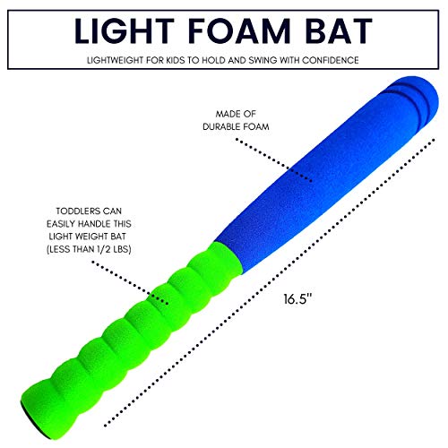 UrbanRed 16.5 inch Kids Foam T Ball Baseball Set Toy for Toddlers, 4